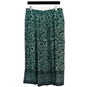 VINTAGE KORET Long Pleated Midi Skirt XL Pockets Floral Boho Cottage Career